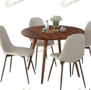 Ensemble de 5 chaises et tables de salle à manger en bois de rotin antique de luxe modernes pour hôtel ou salle à manger style restaurant - Product Image 3