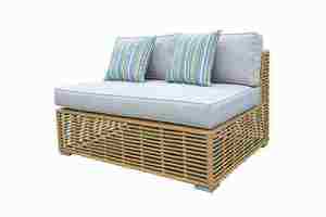 Premium Outdoor Lounge Sectional Sofa with Bamboo-Style Wicker Design - Product Image 3