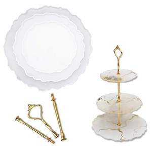 Soporte de pastel de resina reutilizable ecológico Herramienta de horneado de metal de madera fácil de usar Caja conveniente para servir - Product Image 4