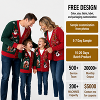 Cardigan de Noël familial FNJIA, tricot jacquard assorti motif Père Noël et pain d'épices, pour hommes, femmes et enfants, boutonné sur le devant, personnalisable, OEM, vente en gros