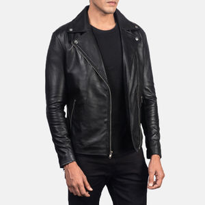 Chaqueta de cuero negro para hombre Chaquetas de piel de cordero real Abrigo de coche con material de alta calidad y precio al por mayor - Product Image 5