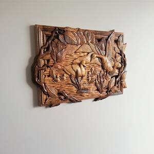 Blanco madera talla pared arte de madera tallada clásico estilo tradicional asiático montado en la pared arte paneles - Product Image 5