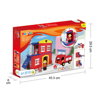 Ensemble de jeu de caserne de pompiers en mousse EVA souple, blocs de construction DIY, jouet éducatif pour enfants de 5 à 7 ans