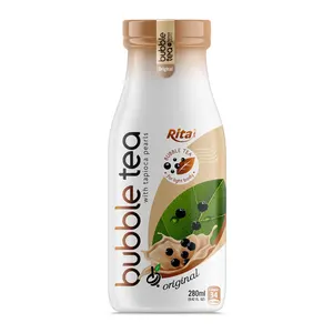 Direct Factory Best Healthy Food Juice Glass bottle 280ml Bubble Tea with tapioca pearls Ready to Drink Packaging Tea Drink