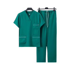 Uniformes Médicos de Hospital Premium Antiarrugas de Algodón y Poliéster Sarga Suave con Detección de Agujas y Fusión Sin Costuras para Hombres y Mujeres - Product Image 1