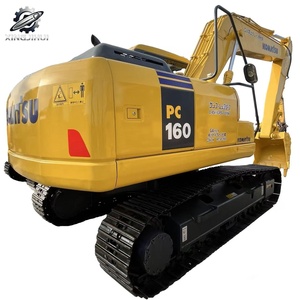 Excavatrice KomatsuPC160 d'occasion 16 tonnes 0,65 m³ de godet Marque japonaise d'origine Excavatrice à chenilles moyenne pour travaux de construction Faible nombre d'heures Certifiée CE - Product Image 1