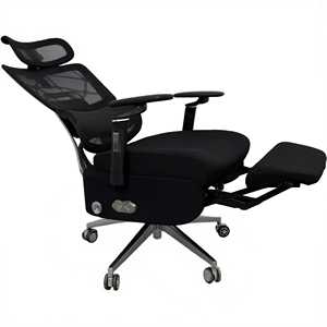 Chaise de bureau exécutive contemporaine en maille chromée avec inclinaison complète, chargement USB et hauteur réglable - Product Image 3