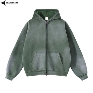Sudaderas con Cremallera para Hombre, Color Sólido, 100% Algodón, Felpa, Corte Regular, Invierno, Casual, Tinte Liso, Servicio OEM, Logotipo Frontal, 500g - Product Image 4
