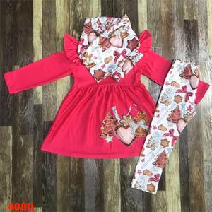 RTS Arbres de Noël Père Noël Filles Vêtements Ensembles Enfants Jupes Pantalons Bébé Bulle Barboteuses Soeur Allumettes Bébé Boutique Vêtements - Product Image 5