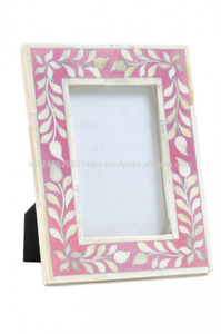 Cadre photo artisanal en incrustation d'os, léger, imperméable, couleur et taille personnalisées, décoration d'intérieur, logo personnalisé pour le Ramadan, mariage - Product Image 3