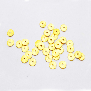 Plaqué or brossé taille 6mm disque plat en forme de perle métallique et composants métalliques pour la fabrication de bijoux et breloque en perle métallique - Product Image 5