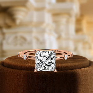 Anillo de Compromiso con Diamante Cultivado en Laboratorio con Corte Princesa de 1 Quilate, Certificado por IGI, Anillo de Bodas de Oro Amarillo de 14k para Regalo de Aniversario - Product Image 5