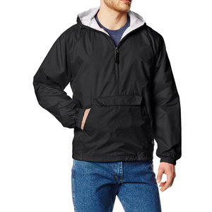 Chaqueta Impermeable de Invierno de Diseño Nuevo y Premium con Logotipo Personalizado en la Parte Delantera, con Capucha y Media Cremallera para Hombre - Product Image 1