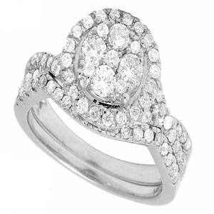 Ensemble de mariée Moissanite coupe ronde en argent 925 glacé bagues de fiançailles pour femmes cadeau de bijoux élégant - Product Image 4