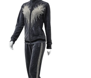 Survêtements déchirés personnalisés à la mode pour hommes Survêtements brodés déchirés Survêtement deux pièces pour l'hiver - Product Image 1