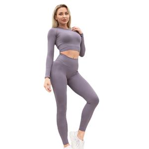 Ensemble de yoga pour femmes de haute qualité en gros, 2 pièces, vêtements de sport pour femmes, ensemble de yoga, ensemble de course à pied, ensemble de yoga de fitness - Product Image 2