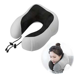Cooling Travel Neck <b>Pillow</b> Portable and Wearable Rebound Moulded Memory Foam with Silk and Polyester Custom Logo Print - Product Image 5