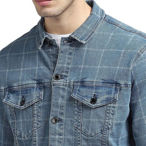 Veste en jean pour homme sur mesure OEM, grande taille - 100% coton, coupe-vent, écologique, style vintage - Product Image 5