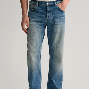 Jean en denim droit décontracté taille basse respirant tricoté écologique séchage rapide léger pour l'été - Product Image 2