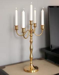 Metal <b>Gold</b> <b>candelabra</b> candle holder table center piece for decoration and weddings made with high quality materials - Product Image 2