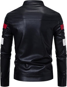เสื้อแจ็คเก็ตหนังแท้ทรงสลิมฟิตสำหรับผู้ชาย ดีไซน์สไตล์ไบค์เกอร์ ระบายอากาศได้ดี เหมาะสำหรับฤดูหนาว สไตล์สตรีทแฟชั่น  สามารถปรับแต่งได้ - Product Image 3