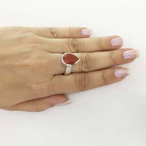 Beautiful 925 Sterling Silver <b>Orange</b> Carnelian Gemstone Ring Bohemian Style Handmade Party Jewelry for Women & Children - Product Image 4