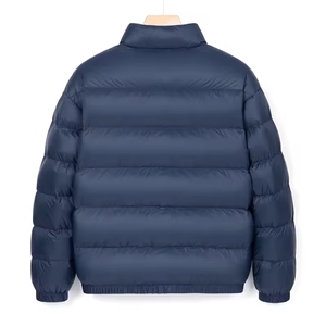 Manteau bouffant d'hiver avec logo personnalisé pour hommes coupe-vent formel automne hiver veste fermeture à glissière tissu en toile imperméable - Product Image 3