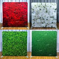 Toile de fond de photomaton double face 8x8 pour mariage, avec cadre en aluminium et support de tension en tissu, personnalisable avec l'inscription « Just Married »