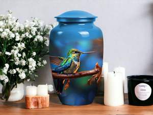 Urnes colibri bleu pour cendres adultes urnes funéraires pour papa grande urne pour homme femme urne funéraire pour cendres hommes femmes taille personnalisée - Product Image 5