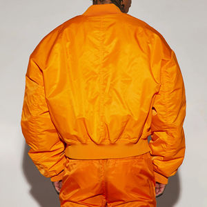 Chaqueta bomber cortavientos de moda informal para hombre de otoño 2025 con el mejor diseño chaqueta bomber naranja para hombre tarifa al por mayor OEM - Product Image 5