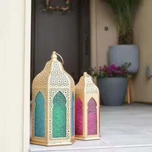 Farol de Ramadán Moderno de Metal con Acabado Elegante para Decoración Musulmana Durante el Ayuno, Noches de Eid, Navidad y Año Nuevo - Product Image 1