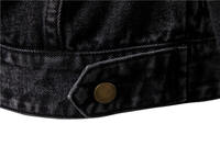 Veste en jean noire à capuche pour homme, coupe slim, effet usé, style streetwear, déchirée, style hip-hop, manteau décontracté, vente en gros
