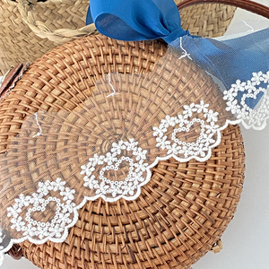 Corea singolo lato ricamato in pizzo floreale per abito fai da te artigianato e decorazione - Product Image 2