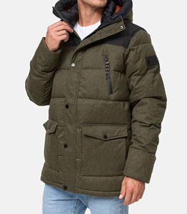 Veste matelassée pour homme, impression OEM, style streetwear, logo personnalisé, veste d'hiver pour homme avec poche - Product Image 4