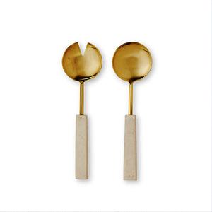 Serveurs à salade en bois et laiton VENTE CHAUDE Couverts Selandia Rattan Salad Server Lot de 2 FABRIQUÉ EN INDE - Product Image 3