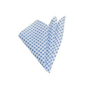 Pochette de costume en coton à carreaux bleus et blancs pour homme, taille unique - Product Image 1