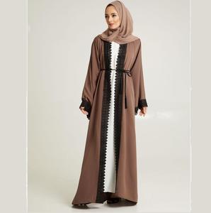 2025 Primavera Verano liso Abaya para mujer Color Rosa Casual Ropa Étnica logotipo personalizado venta al por mayor Hijab Compatible musulmán señoras - Product Image 3