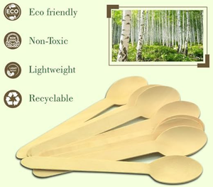 Cuillères jetables en bois naturel-Finition lisse, prêtes à l'emploi - Product Image 2