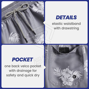 Pantalones cortos de baño de malla transpirable de verano para hombre, diseño de impresión por sublimación personalizado con Material de algodón 100% - Product Image 4