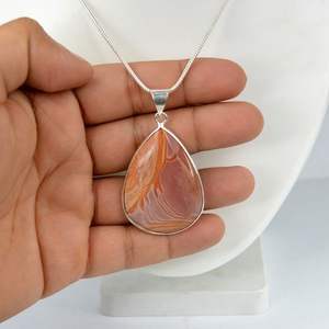 AAA โพลลี่โครเมี่ยมหินอาเกตธรรมชาติควอตซ์เรกิสร้อยคอล็อกเกตของผู้หญิงจี้แฟชั่นและจี้หินที่มีเสน่ห์ - Product Image 3