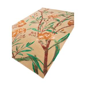 Hacienda Gold Hand Tufted Wool & Viscose Rug Floral Abstract Pattern Plush <b>Top</b>-284 for Home Living Room Hallway Rectangle Model - Product Image 2