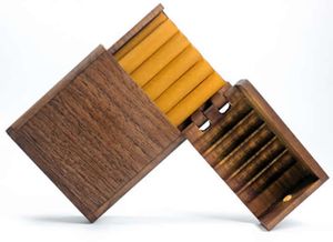 GIVE <b>CIGARETTE</b> <b>CASE</b> LUXURY CUSTOM VINTAGE Black Wooden Box Walnut Slim Pocket High Quality Storage Container for Gift - Product Image 5