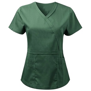 Personalizado de los hombres con cuello en V Hospital Jogger Scrub Top Set Jersey Tela para la clínica dental Uniformes del personal - Product Image 3