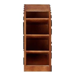Organisateur de bureau en plastique en bois noir blanc motif carré incliné porte-stylo décoratif porte-stylo poli par artisanat en croissant - Product Image 4