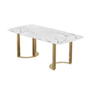 İskandinav basit modern yemek masası ve sandalyeler ışık lüks küçük daire ev yaratıcı ins dikdörtgen mermer yemek masası