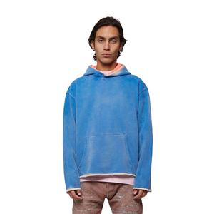 Sweat-shirt à capuche personnalisé pour hommes, poids lourd, avec pierre en détresse délavée à l'acide, sans ficelle, avec poche thermique, style personnalisé délavé - Product Image 1