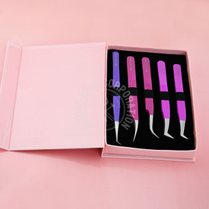 Nuevas Pinzas Profesionales para Extensión de Pestañas con Punta de Fibra, Agarre Suave, Curvadas, Clásicas, de Acero Inoxidable - Product Image 1