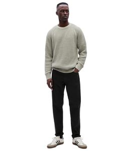 Pulls épais anti-rides tendance pour hommes 2026, col rond, décontractés, pour le quotidien, avec logo frontal - Product Image 1