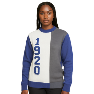 1920เสื้อสเวตเตอร์ถัก3โทนสีขาว Zeta phi Beta Divine Greek sorority chenille pullover Crewneck แฟชั่นฤดูหนาว - Product Image 1