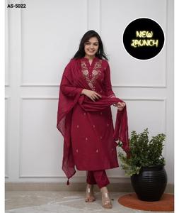 Indian Ethnic Wear Slub Cotton Material Ready to Wear Salwar Kameez <b>Suit</b> with Sequence Embroidery Work Indian Traditional <b>Suit</b> - Product Image 6